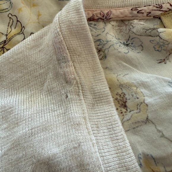 Women's S Democracy Striped Floral Blouse Multicolor Tie Pull Sleeve Bohemian - Picture 6 of 6